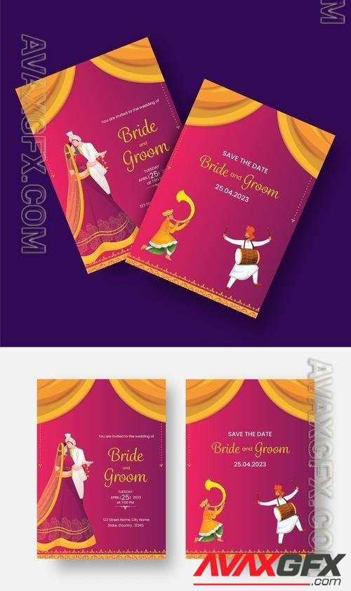 AdobeStock - Indian Wedding Card Stationery or Invitation Card Layout 505549341