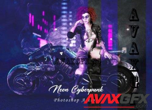 Neon Cyberpunk Photoshop Action - 10912740