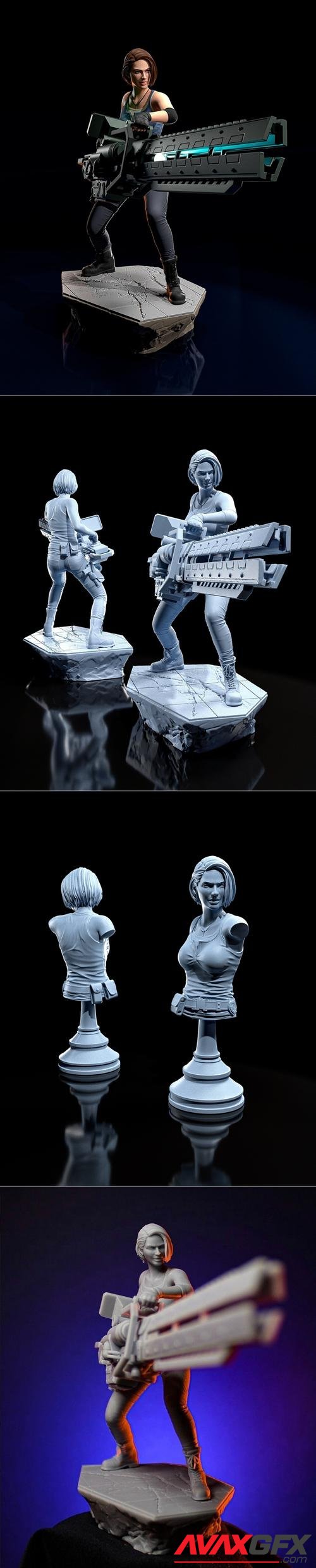 Jill Valentine Statue and Bust – 3D Print