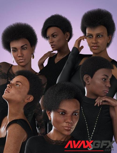 dForce Afro Styles Hair for Genesis 8 Female(s)