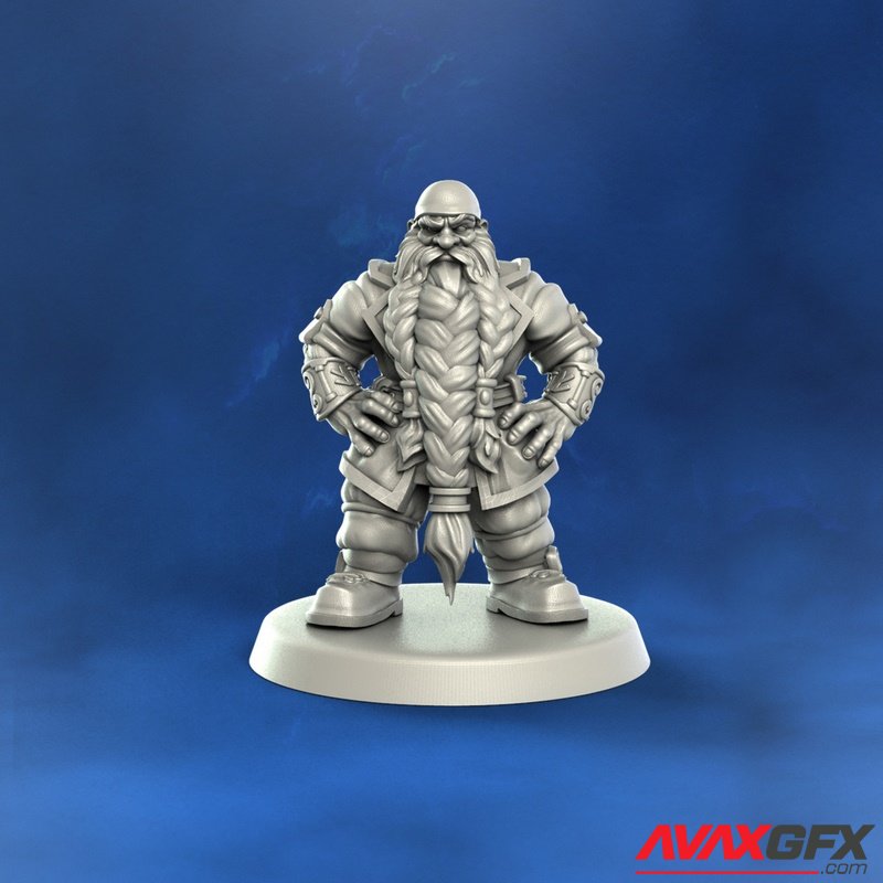 Punga Miniatures - Dwarf Blocker 2 - 3D Print Model STL