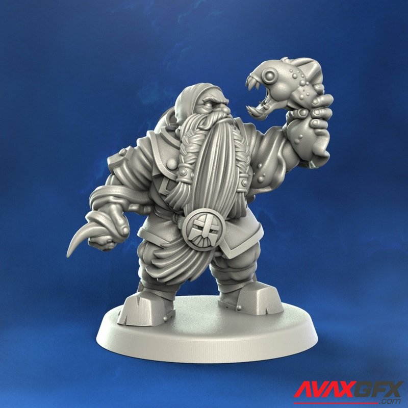 Punga Miniatures - Dwarf Blocker 3 - 3D Print Model STL