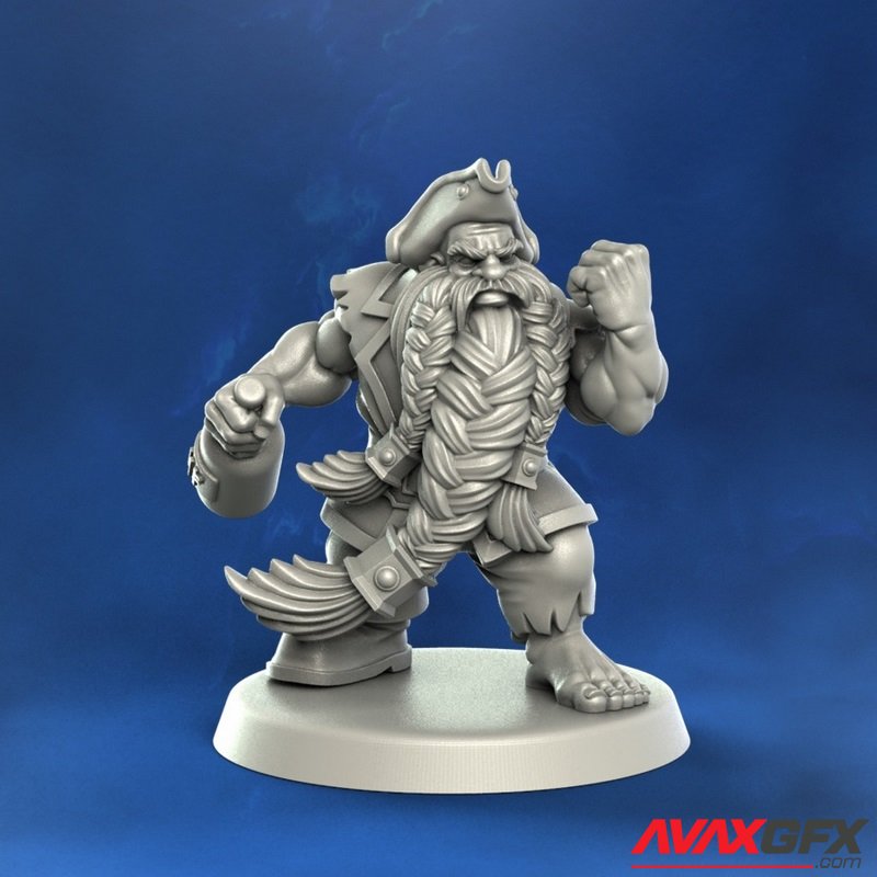 Punga Miniatures - Dwarf Blocker 6 - 3D Print Model STL