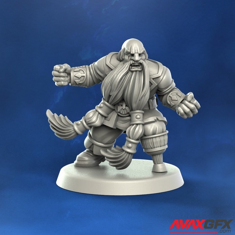 Punga Miniatures - Dwarf Blocker 7 - 3D Print Model STL