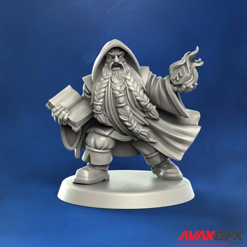 Punga Miniatures - Dwarf Wizard - 3D Print Model STL