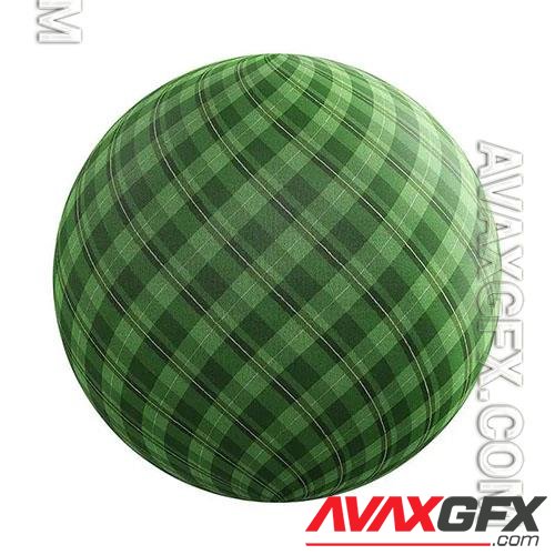 Green Checkered Fabric PBR Texture