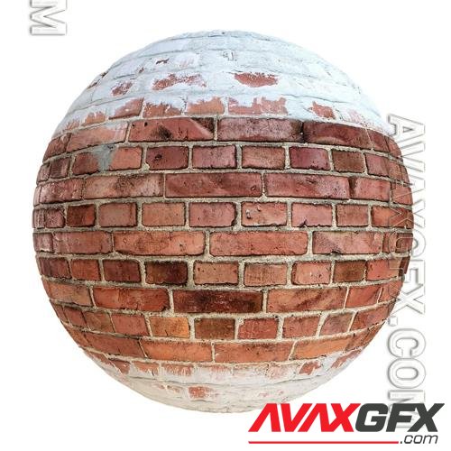 Red Brick Wall with Cement PBR Texture