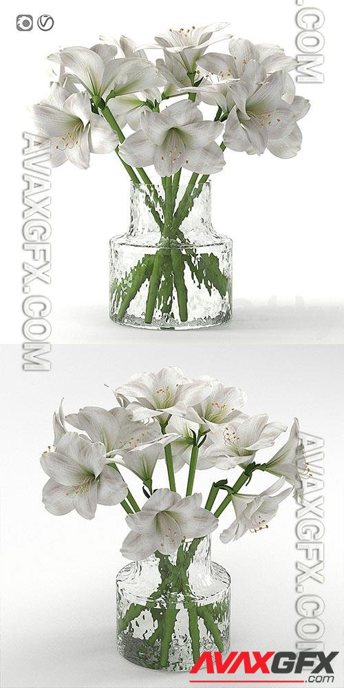 Bouquet 16, White lilies 3D Models
