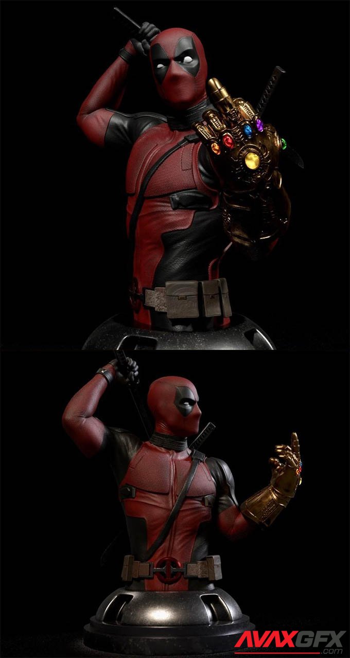 Deadpool Bust Marvel 3D Print