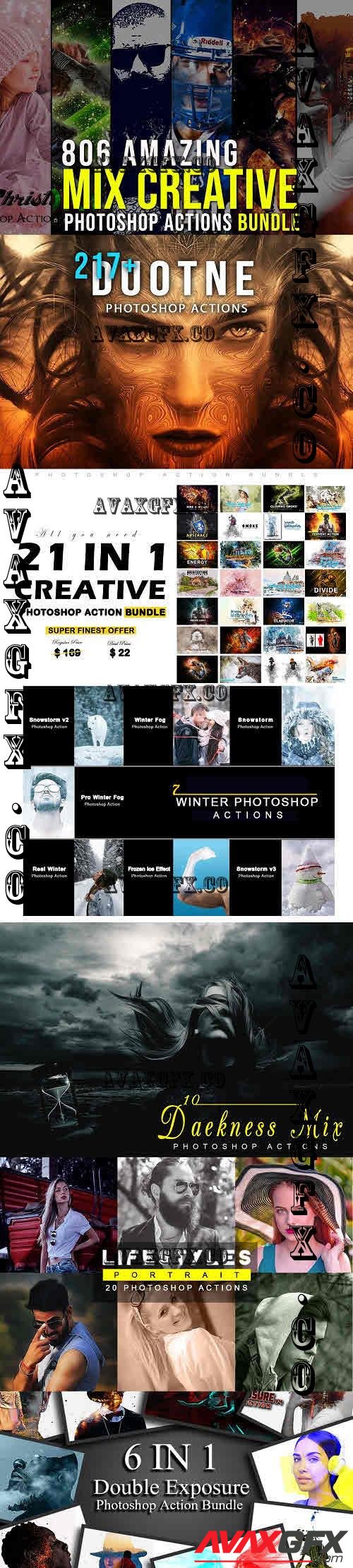 806 Creative Photoshop Action Bundle - 6855321