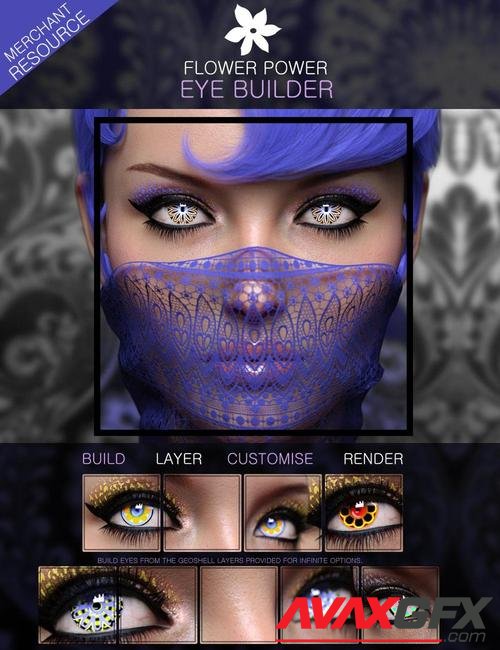 Flower Power Eye Builder Merchant Resource for Genesis 8.1 Females