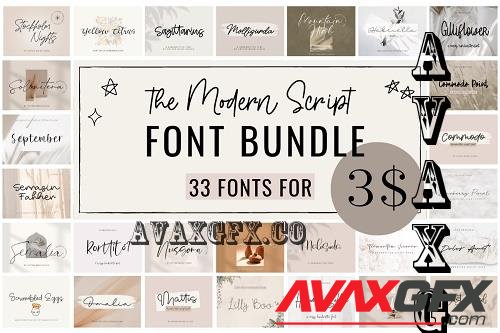 The Modern Script Font Bundle -  33 Premium Fonts