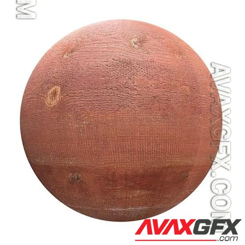 Red Painted Wood PBR Texture 3D