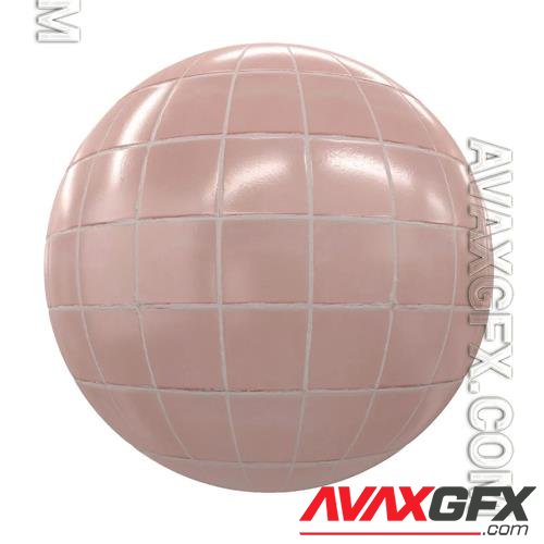Pink Tiles PBR Texture 3D