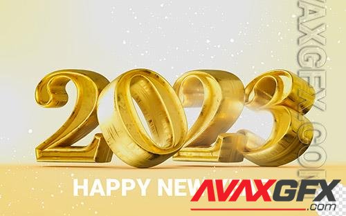 Gold Happy new year 2023 banner template 3d design