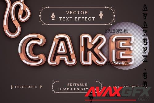 Cake With Glaze Editable Text Effect - 10927145