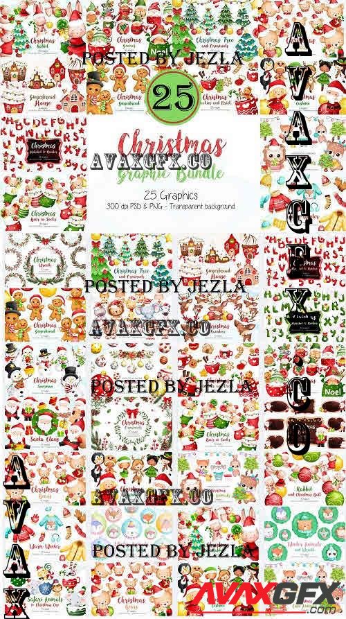 Adorable Christmas Graphic Bundle - 25 Premium Graphics