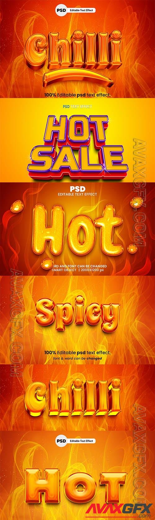 Hot spicy 3d editable psd text effect