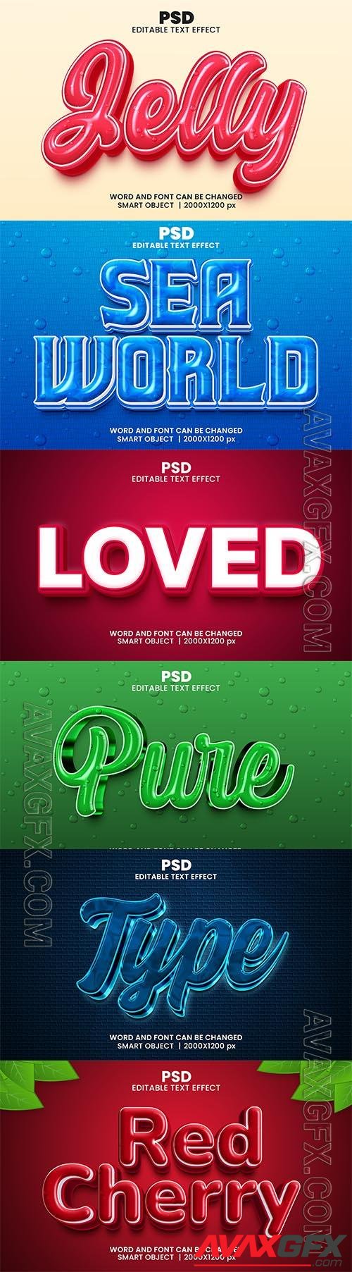 Psd style text effect editable set vol 5