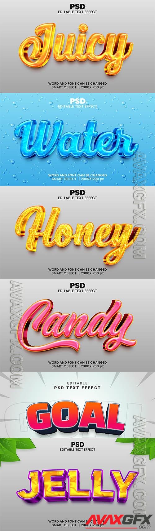 Psd style text effect editable set vol 3