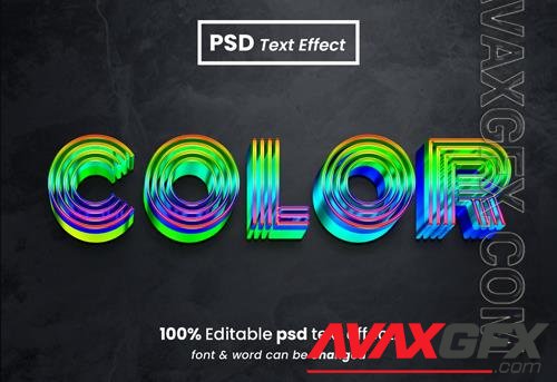 Color multiple color 3d psd text effect
