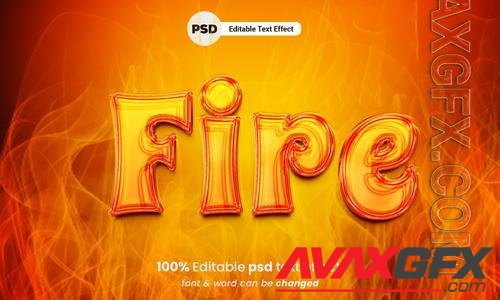 Fire 3d editable psd text effect