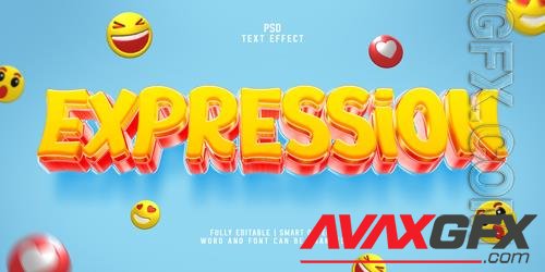 Expression 3d cartoon style and realistic editable psd text effect template