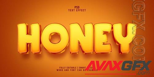 Honey 3d realistic psd text effect template