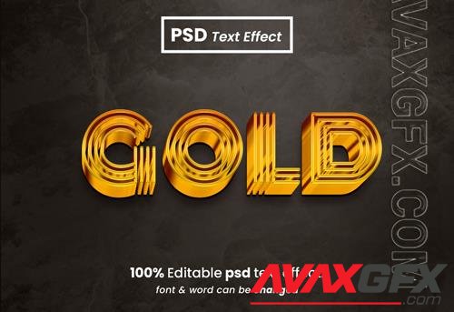 Gold 3d editable psd text effect