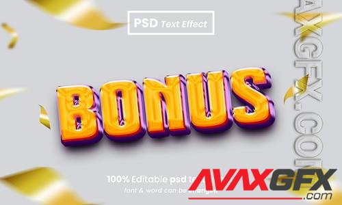 Bonus 3d editable psd text effect