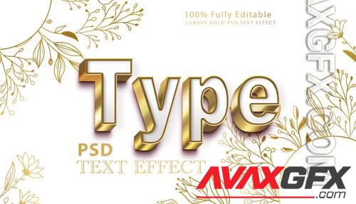 Elegant gold 3d style psd text effect