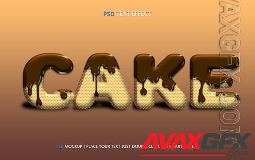 Cake psd text effect with chocolate editable