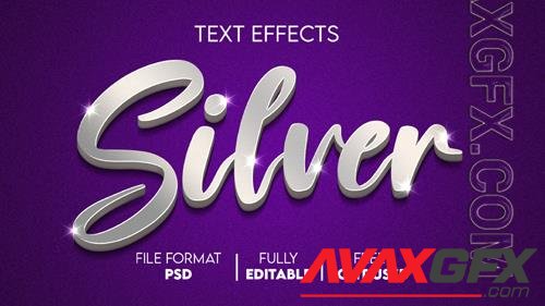 Silver editable and customized text effect in psd