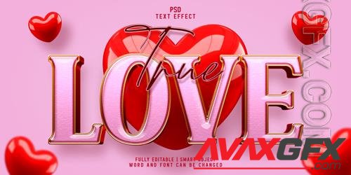 Pink love 3d realistic psd text effect style template