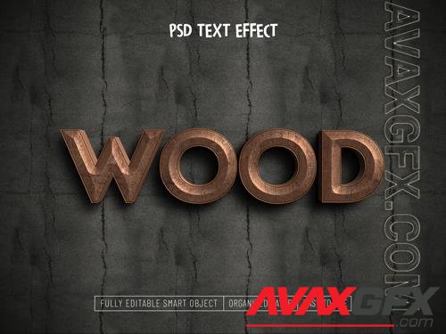 Wood text effect psd