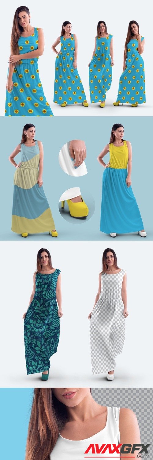 AdobeStock - 4 Mockup Womens Elegant Long Sundress 501404899