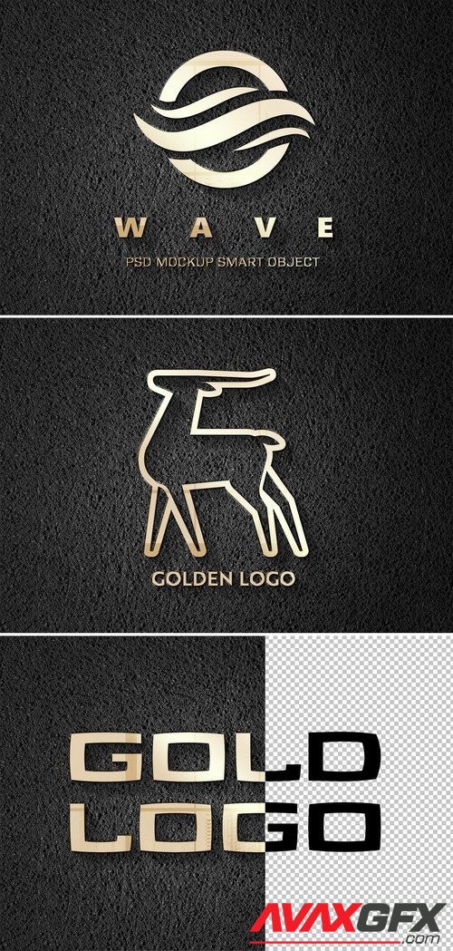 AdobeStock - Logo Mockup with Embossed Gold Effect on Leather 427281728