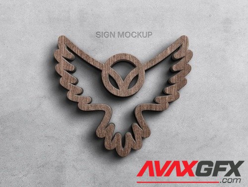 AdobeStock - Wood on Wall Logo Sign Mockup 423291888