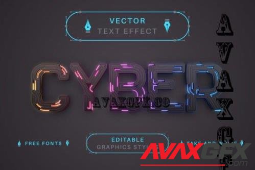 Cyber Cable - Editable Text Effect - 10928935