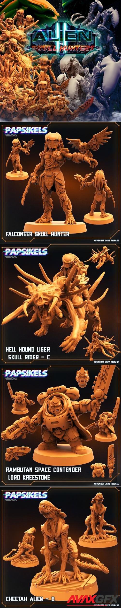 Papsikels Miniatures November 2022 Sci-Fi Releases – 3D Print