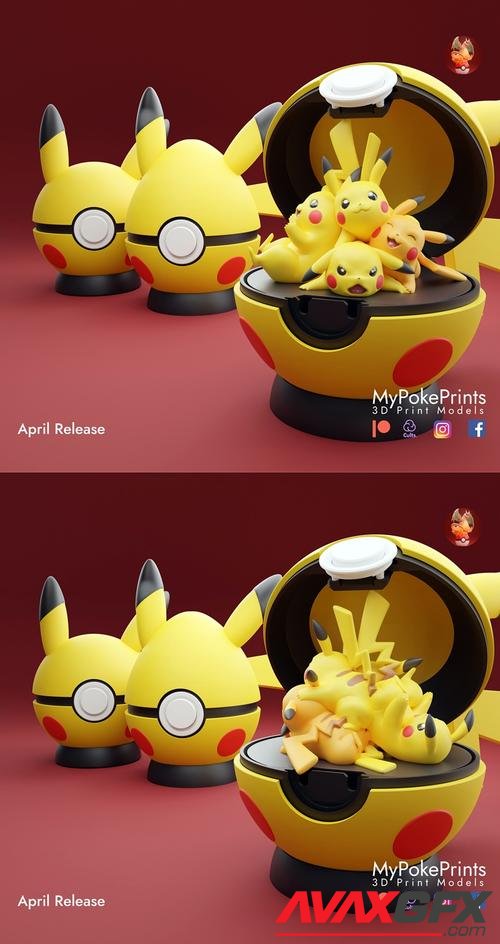 MyPokePrints - Pokeball (Pikachu) – 3D Print