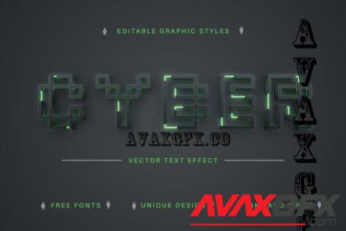 Cyber - Editable Text Effect - 10932296