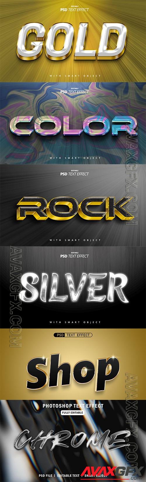 Psd style text effect editable set vol 12