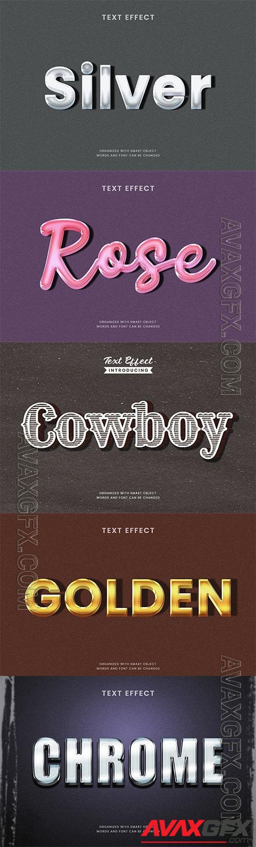 Psd style text effect editable set vol 8