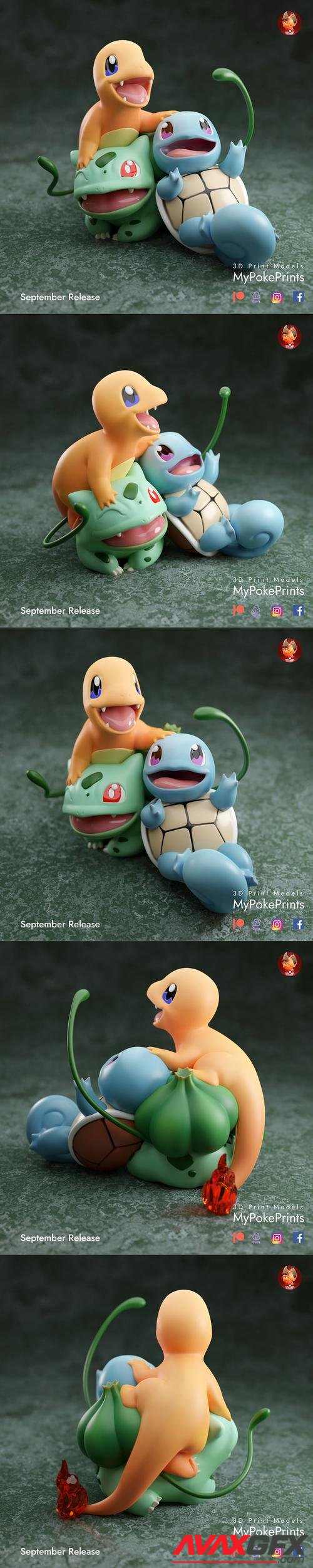 MyPokePrints - Gen 1 Starters Diorama – 3D Print