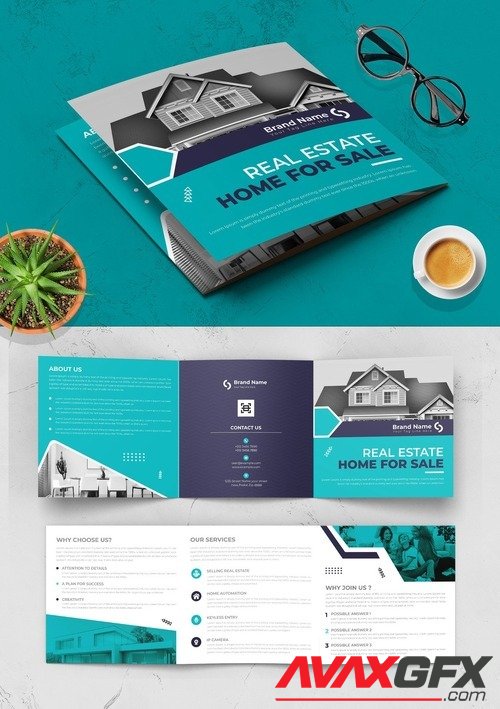 AdobeStock - Trifold Brochure with Modern Layout 542530542