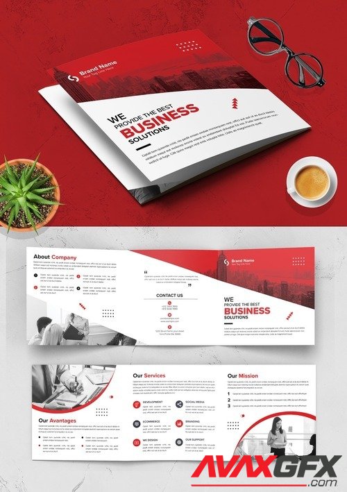 AdobeStock - Square Trifold Brochure Layout 541568376