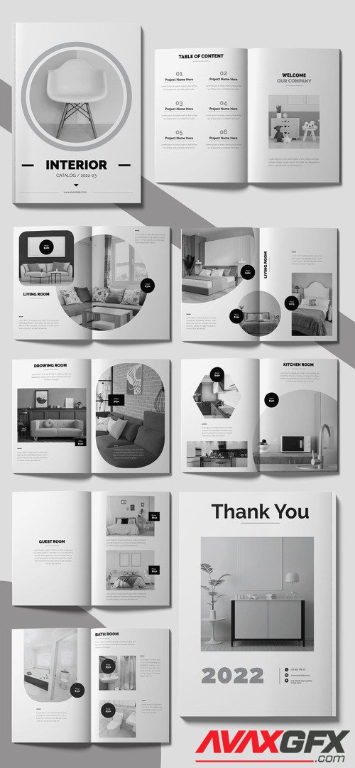 AdobeStock - Interior Design Catalog Layout with Brown Accents 541050024