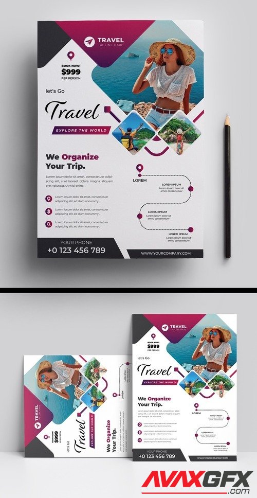 AdobeStock - Corporate Flyer Layout with Graphic Elements 524132779