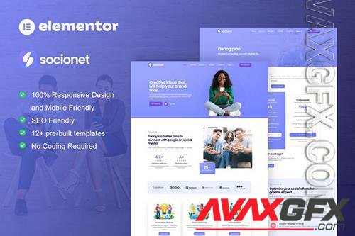 ThemeForest - Socionet - Social Media Marketing Agency Elementor Template Kit/41954661